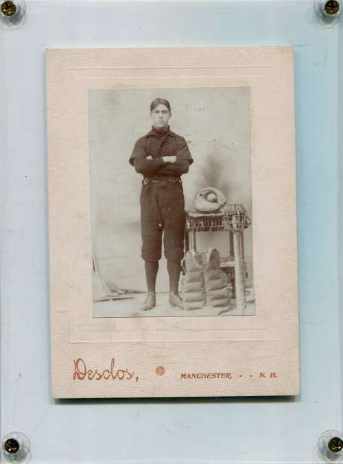 Early Base Ball Player Portrait with Equipment Manchester, NH Studio